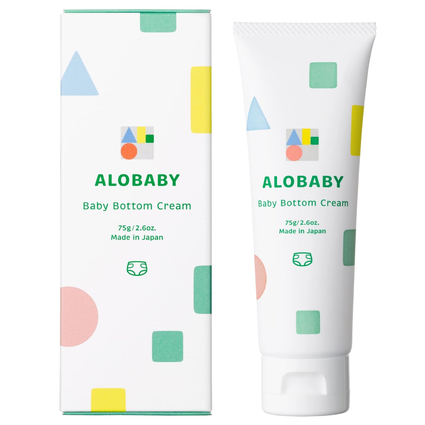 Allo Baby Baby Bottom Cream, 2.6 oz (75 g), Additive-free, Fragrance-free, Organic, Baby Moisturizing Cream