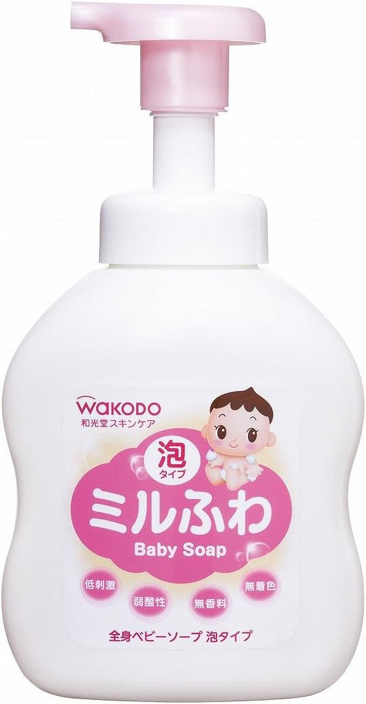🛁 Wakodo Baby Foaming Body Soap 450ml | Gentle Amino Acid Cleanser | Moisturizing & Fragrance-Free | Made in Japan 🇯🇵