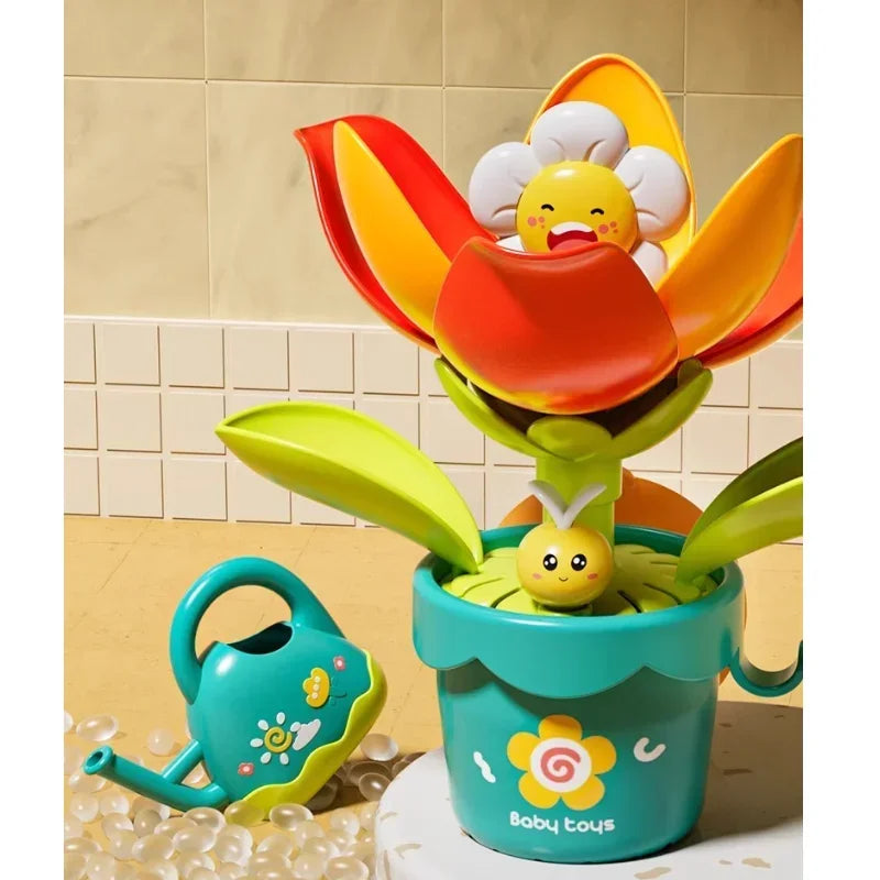 Baby Funny Water Game Bath Toy Sunflower Bathroom Shower Spray Water Bathroom Bathtub Toy Fun Water Spray Sprinkler