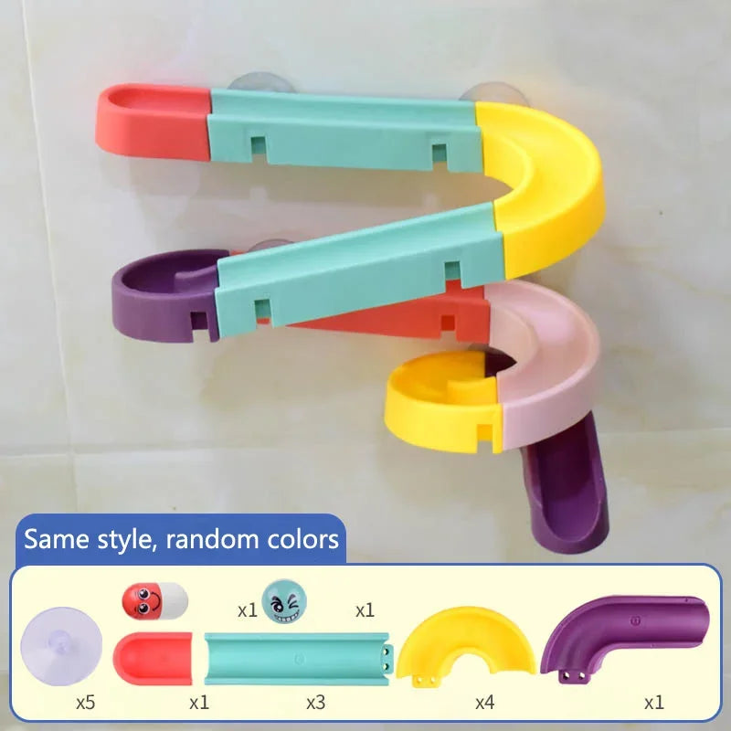 12/16/24pcs Bathroom Track Toys/Building Block Assembly Toys/Shower Carousel Toys/Water Play Toys Halloween Christmas Gift