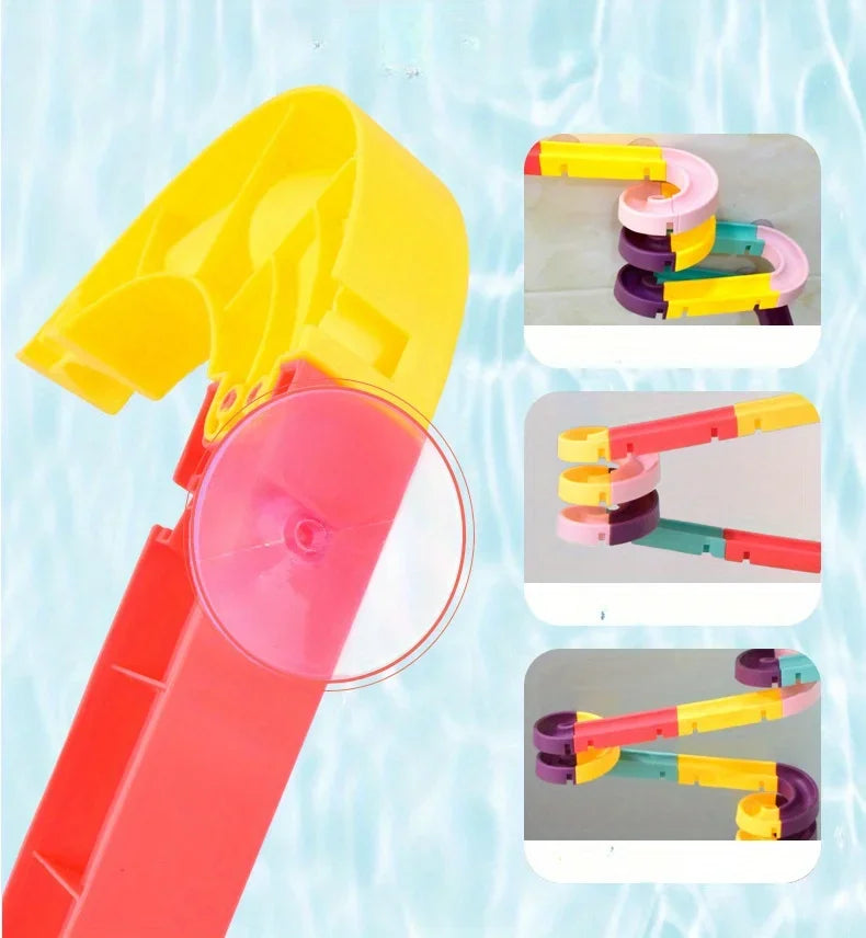 12/16/24pcs Bathroom Track Toys/Building Block Assembly Toys/Shower Carousel Toys/Water Play Toys Halloween Christmas Gift