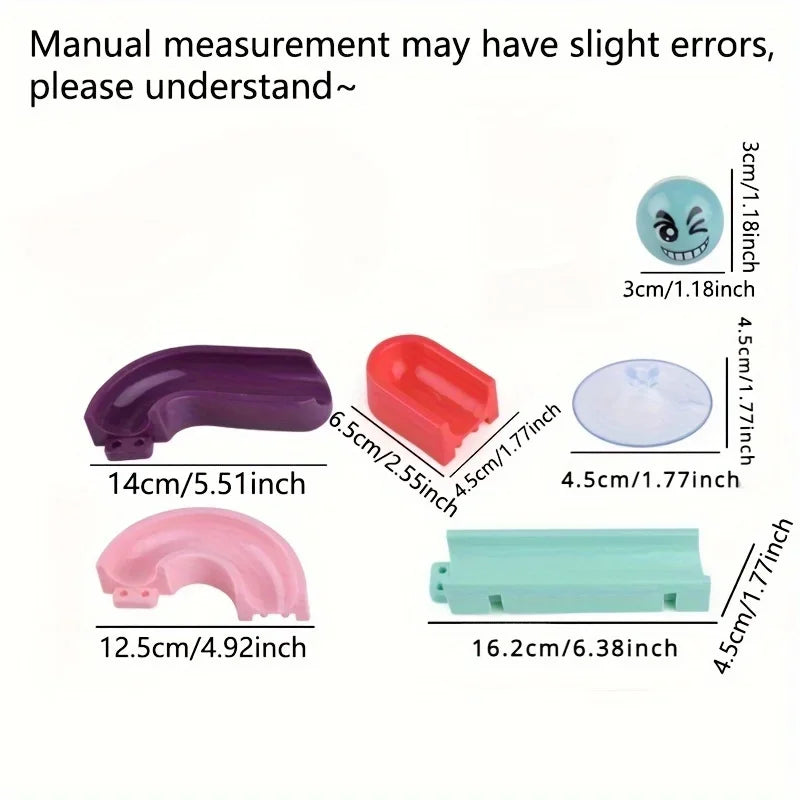 12/16/24pcs Bathroom Track Toys/Building Block Assembly Toys/Shower Carousel Toys/Water Play Toys Halloween Christmas Gift