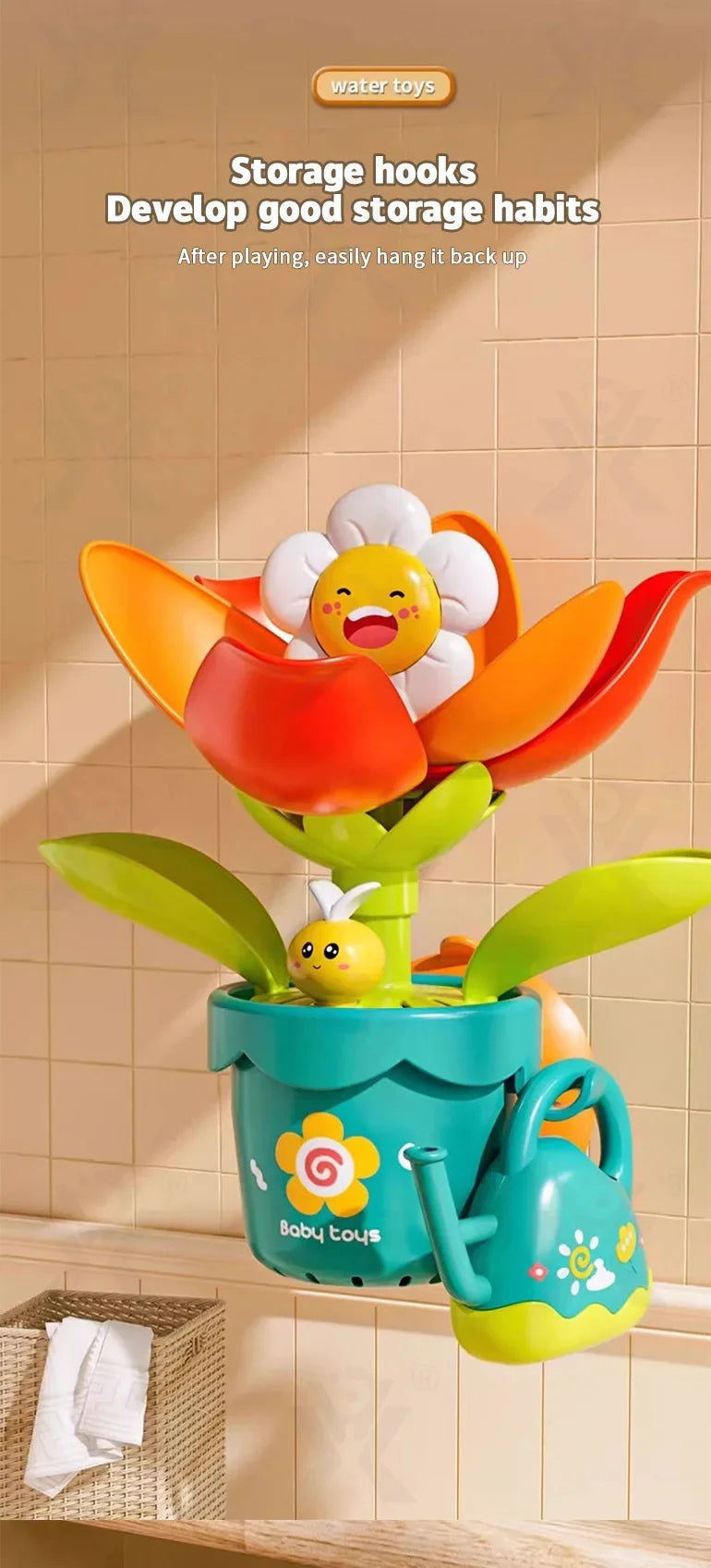 Baby Funny Water Game Bath Toy Sunflower Bathroom Shower Spray Water Bathroom Bathtub Toy Fun Water Spray Sprinkler