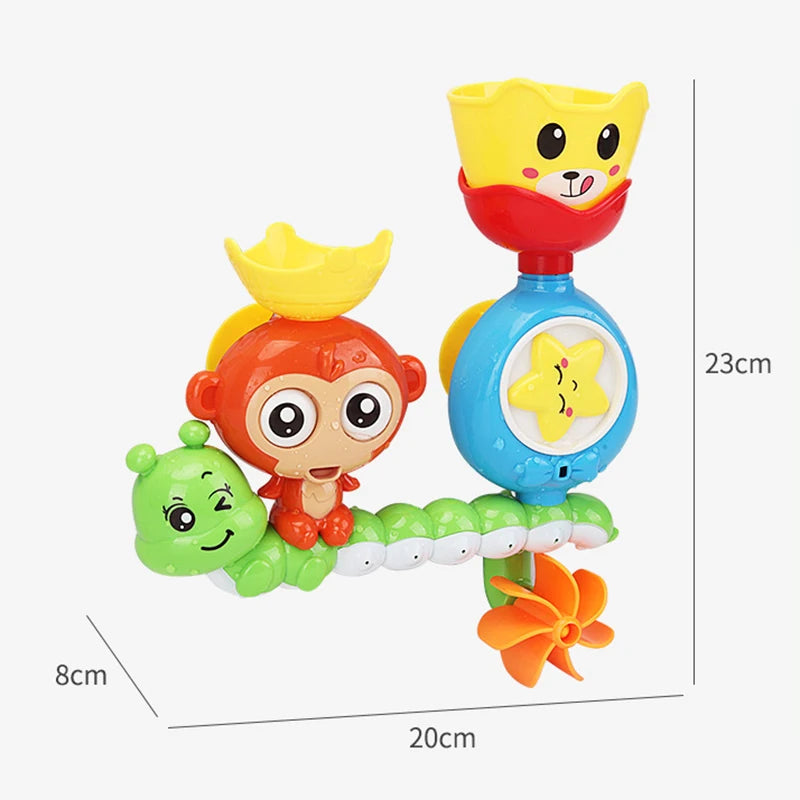QWZ Baby Cartoon Monkey Classic Shower Bath Toy Animal Sprinkle Bathroom Swimming Bathing Shower Educational Toys For Kid Gift