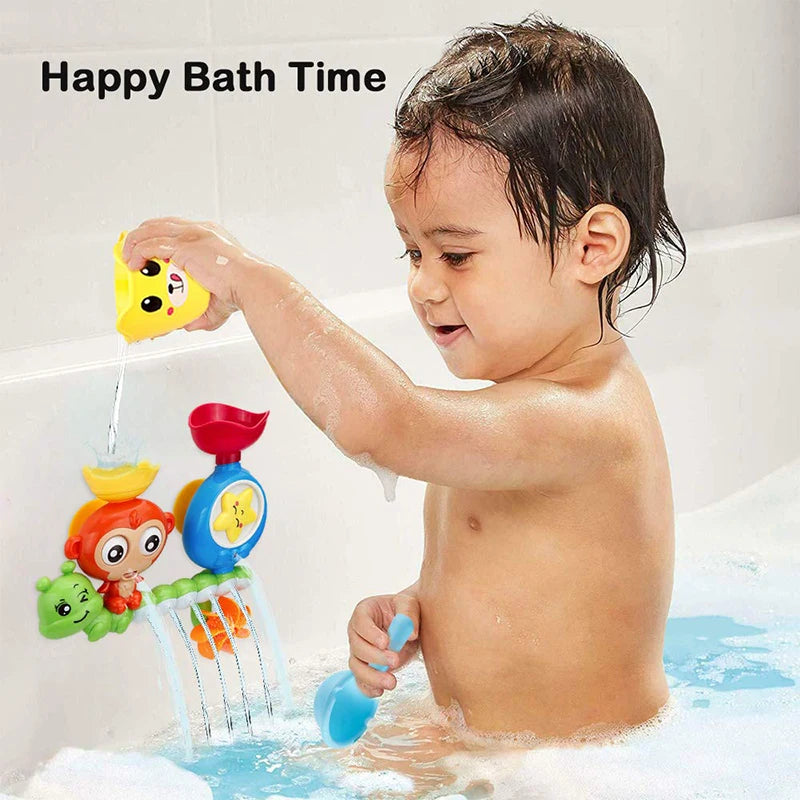 QWZ Baby Cartoon Monkey Classic Shower Bath Toy Animal Sprinkle Bathroom Swimming Bathing Shower Educational Toys For Kid Gift
