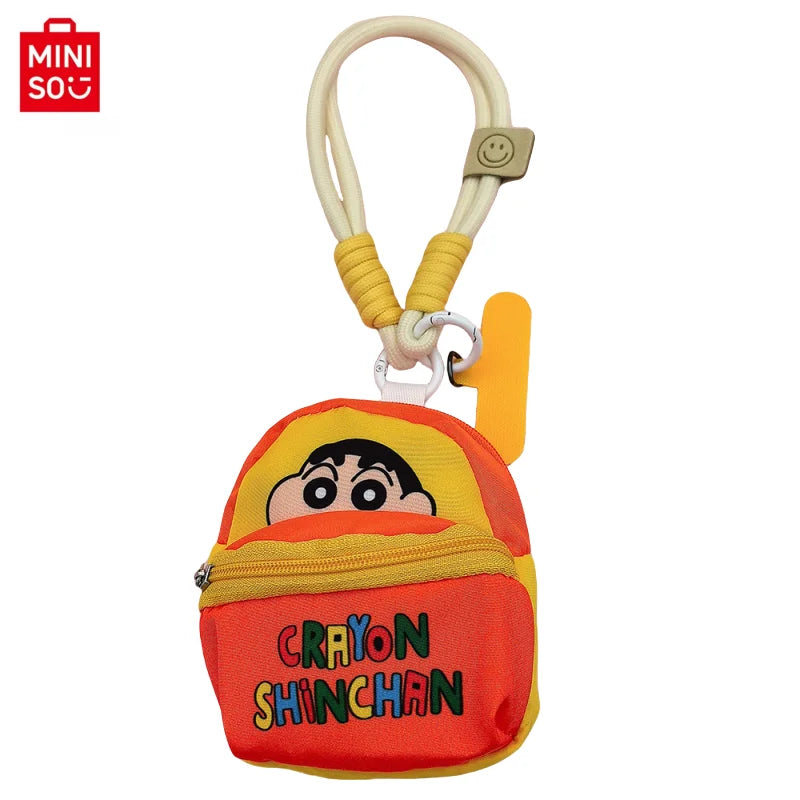 2025 Miniso New Crayon Shin chan Bag Mobile Phone Rope Multi functional Change Bluetooth Storage Bag Anti throw Wrist Strap